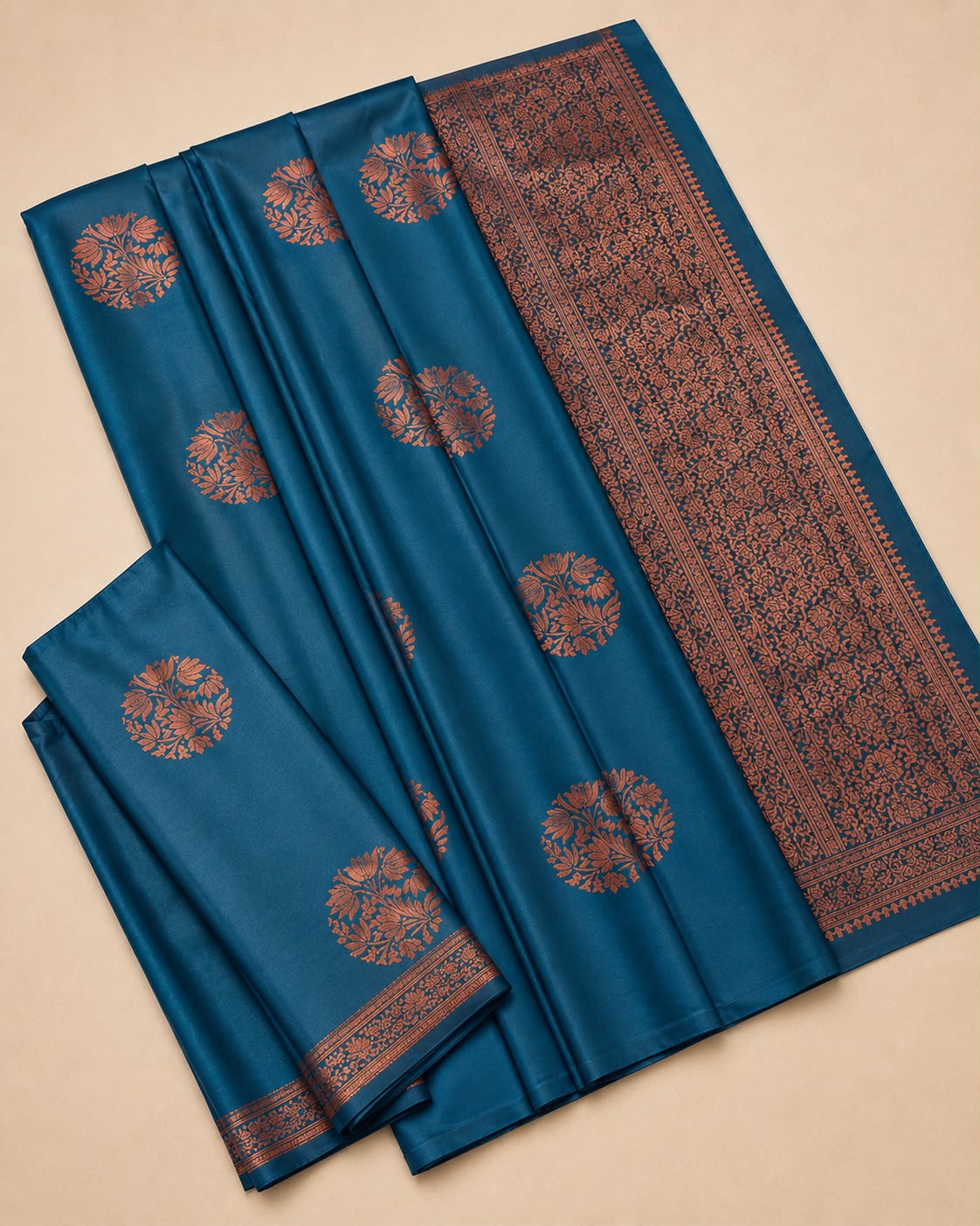 Blue Floral Zari Banarasi Silk Saree
