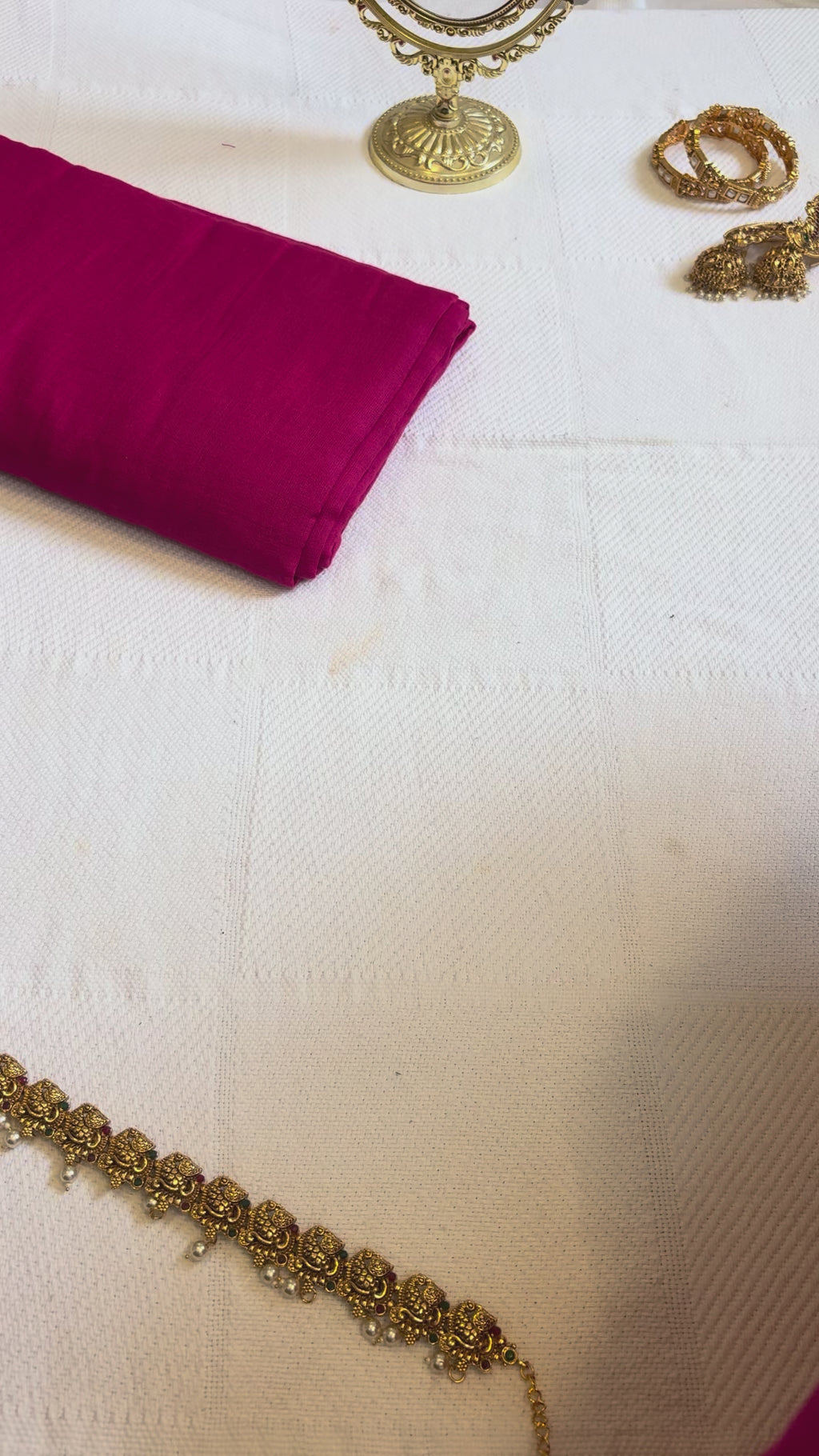 Deep Pink Bengal Cotton Saree with Contrast Border